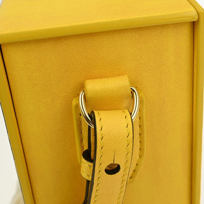 Fendi Logo Vertical Box Crossbody Bag Leather, YELLOW, LEATHER, Shoulder bag