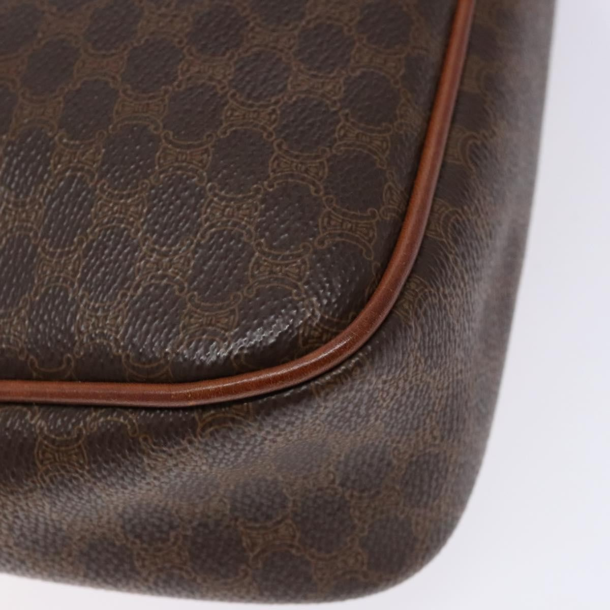 Celine Macadam Shoulder Bag PVC Leather, BROWN, CANVAS, Shoulder bag