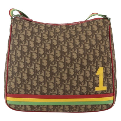 Christian Dior Vintage Rasta Messenger Bag Diorissimo Coated Canvas, BROWN, PVC, Shoulder bag
