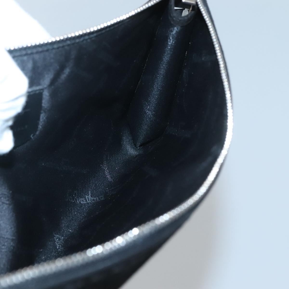 Salvatore Ferragamo Gancini handbag Suede, BLACK, SUEDE, Handbag