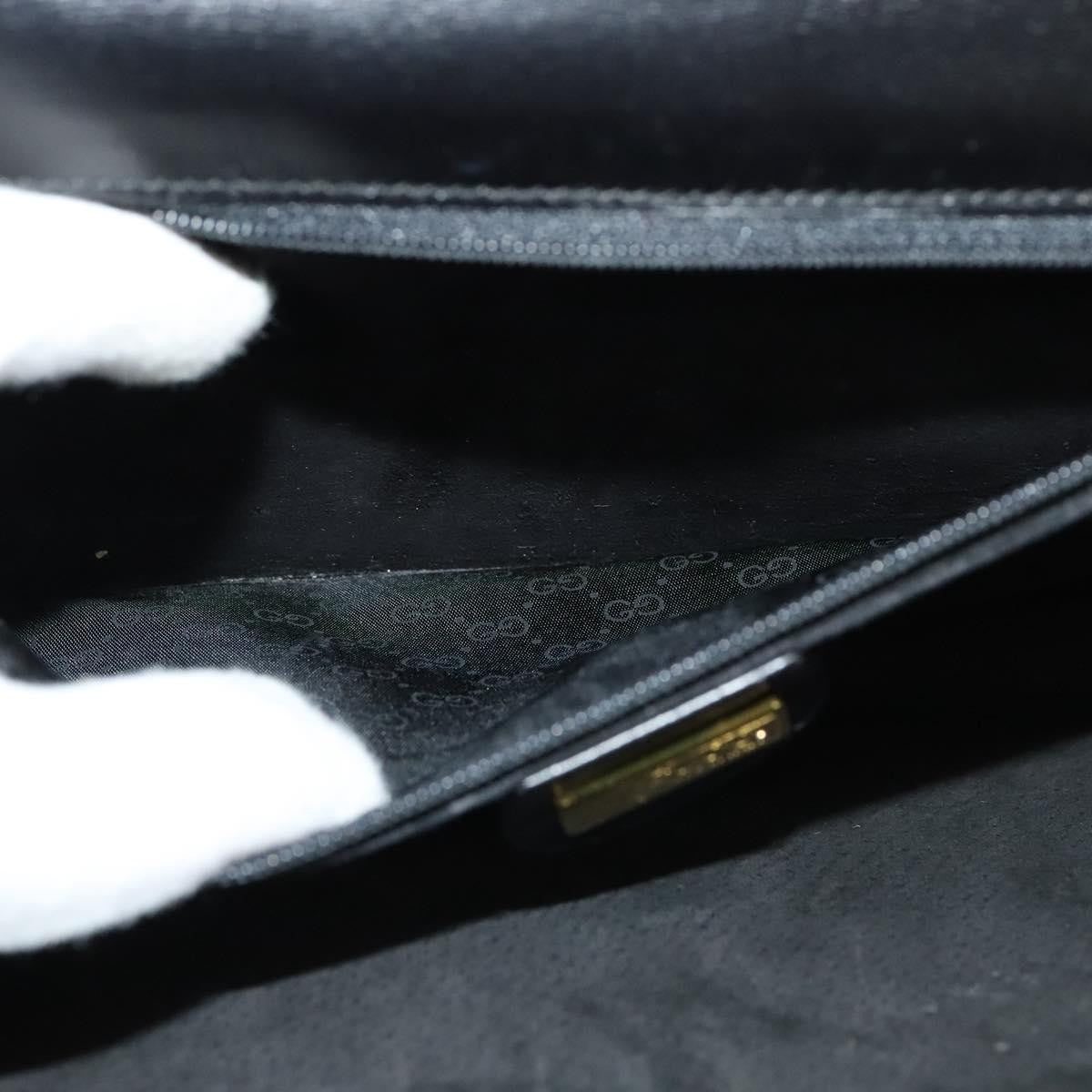 Gucci Vintage Flap Shoulder Bag Leather, BLACK, LEATHER, Shoulder bag