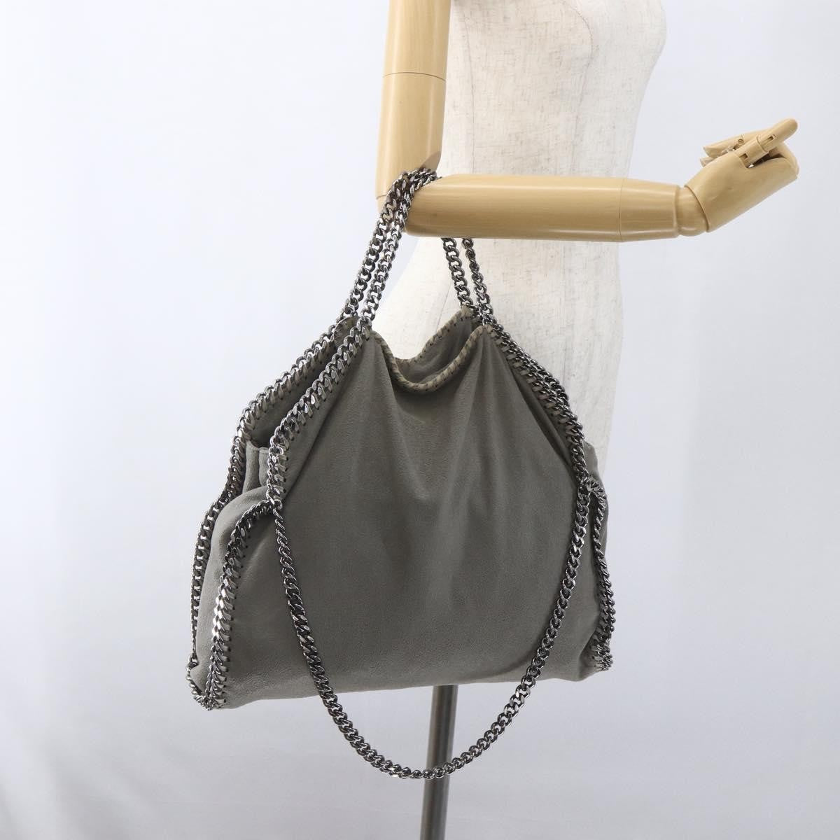 Stella McCartney Falabella Fold Over Bag Shaggy Deer, GRAY, POLYESTER, Shoulder bag