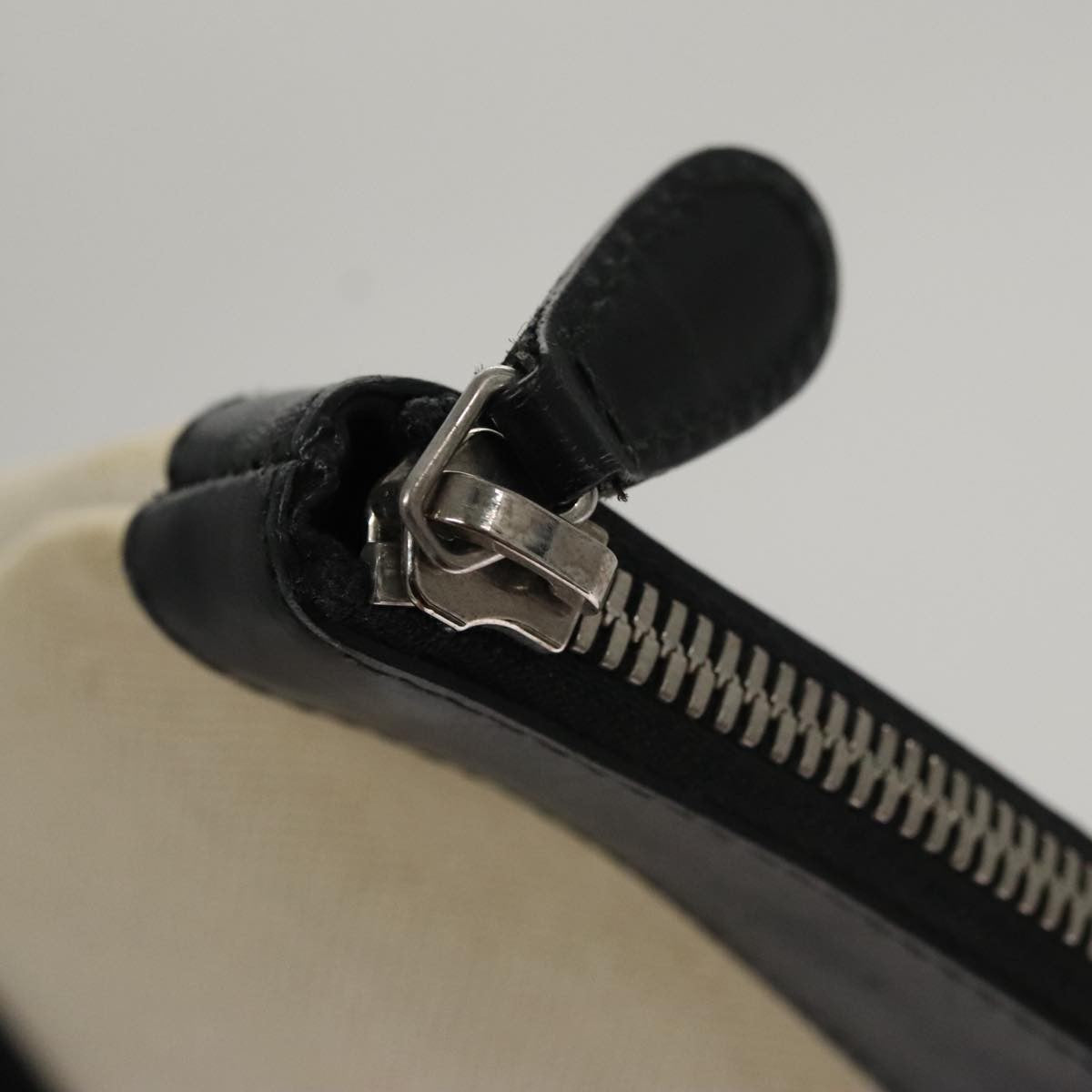 Balenciaga Navy Zip Pouch Canvas and Leather, BLACK, CANVAS, Clutche & pouche