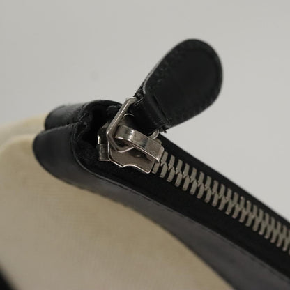 Balenciaga Navy Zip Pouch Canvas and Leather, BLACK, CANVAS, Clutche & pouche