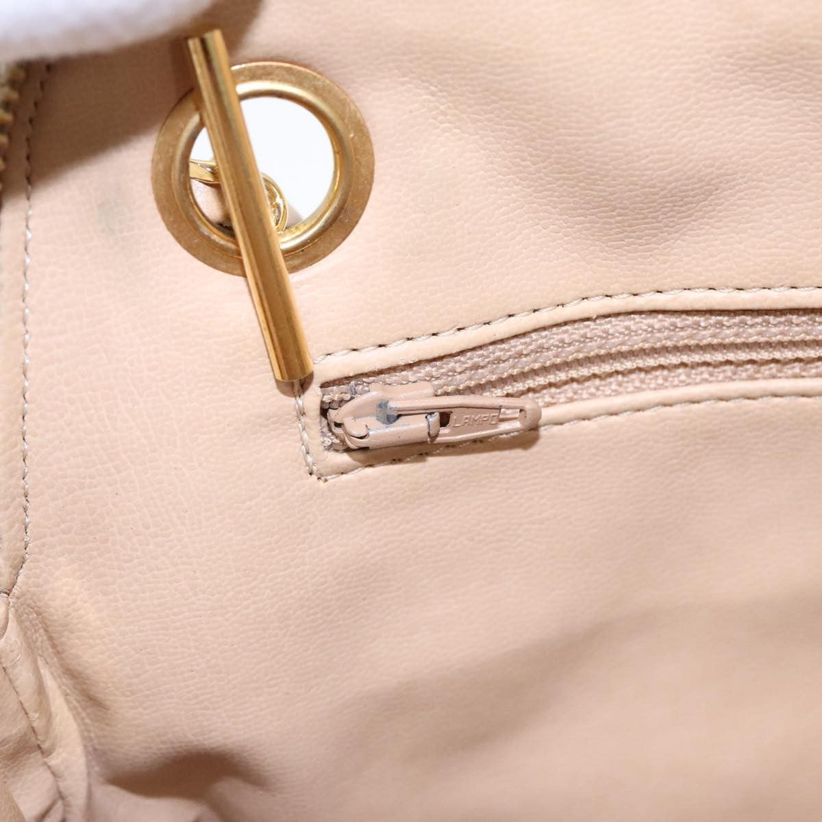 Chanel Vintage Chain Shoulder Bag Quilted Lambskin, BEIGE, LEATHER, Shoulder bag