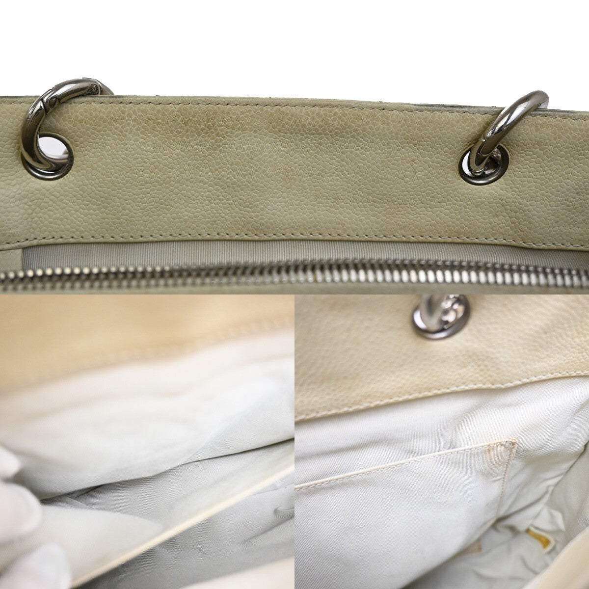 Chanel Grand Shopping Tote Quilted Calfskin, BEIGE, LEATHER, Tote bag