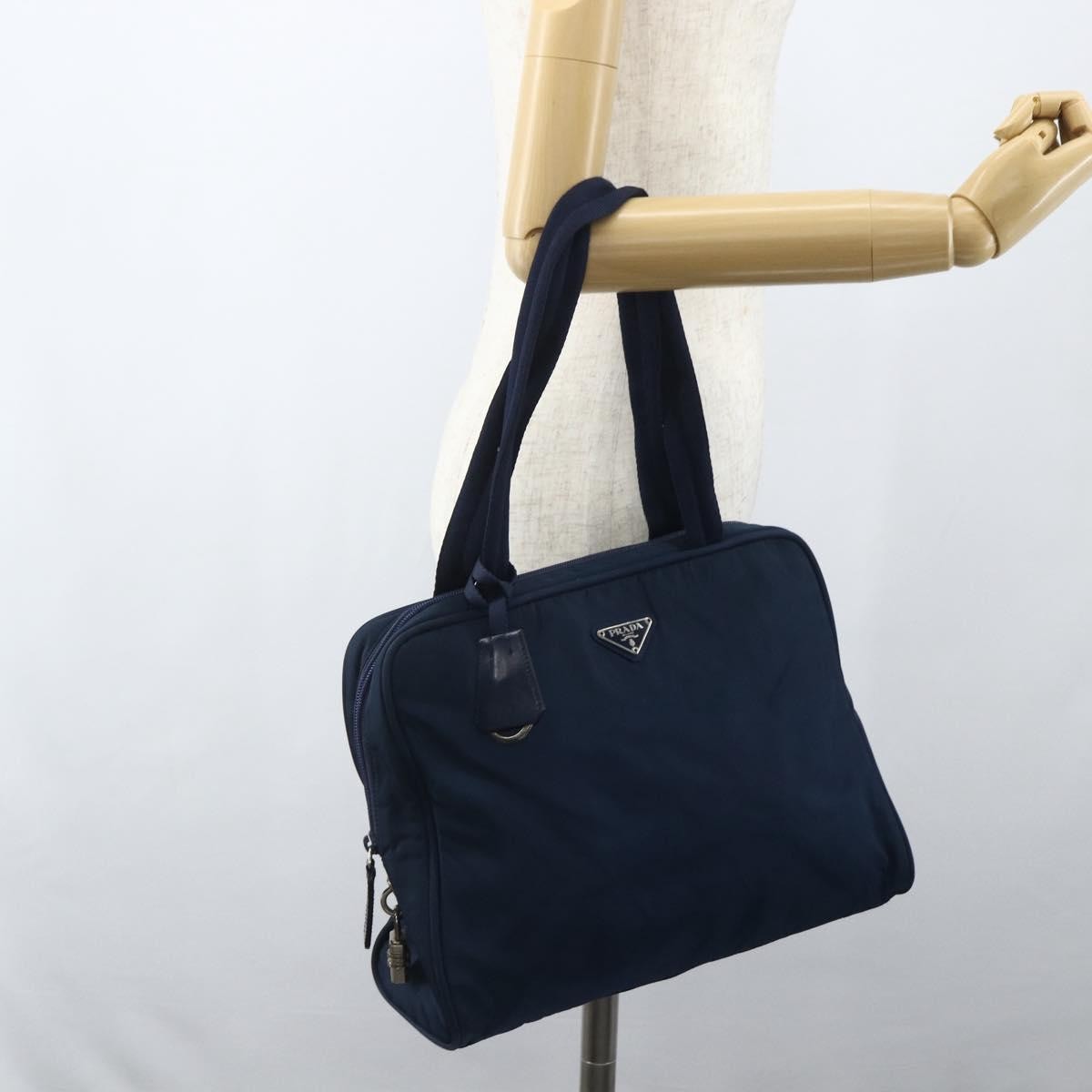 Prada Bowling Shoulder Bag Tessuto, NAVY, NYLON, Shoulder bag