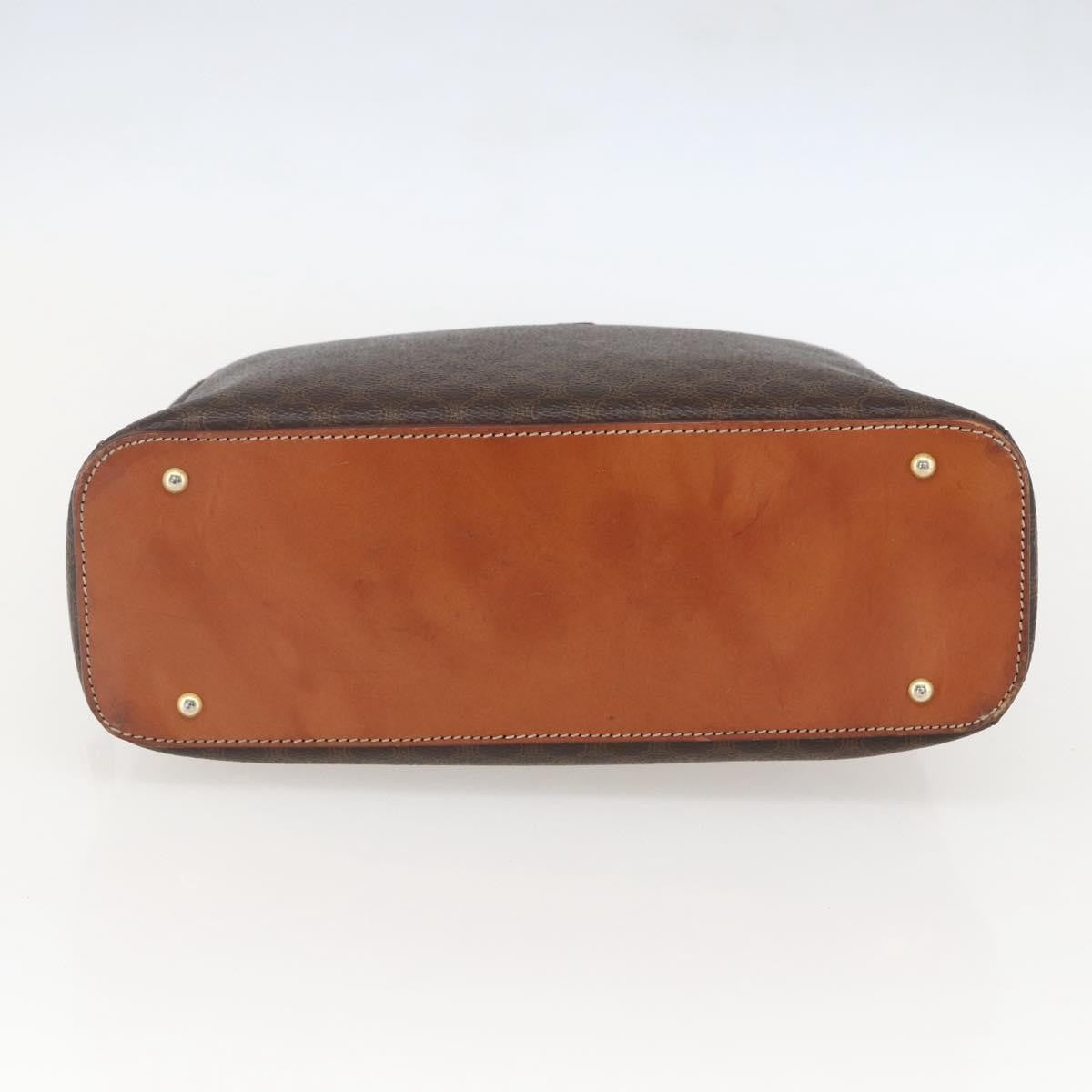 Celine Vintage Macadam Handbag Canvas and Leather, BROWN, CANVAS, Handbag