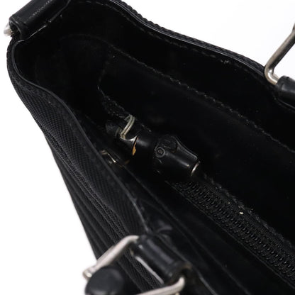 Gucci Vintage Bamboo Handle Bag Nylon, Black, Nylon, Handbag