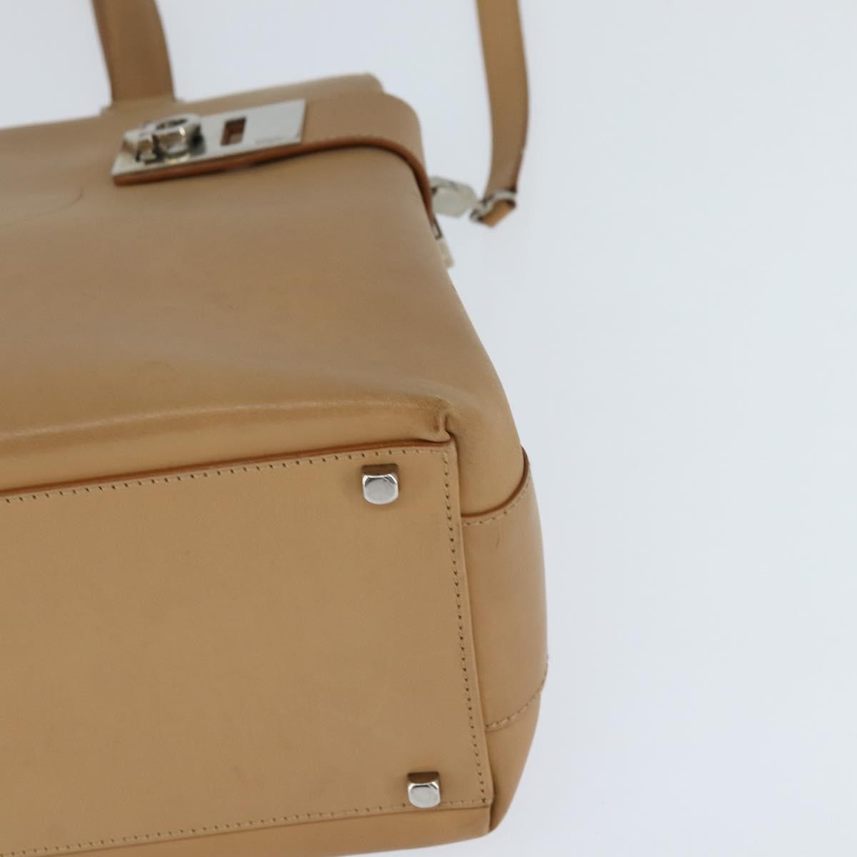 Salvatore Ferragamo Gancini Tote Leather, BEIGE, LEATHER, Tote bag