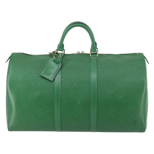 Louis Vuitton Keepall Bag Epi Leather, GREEN, LEATHER, Travel bag