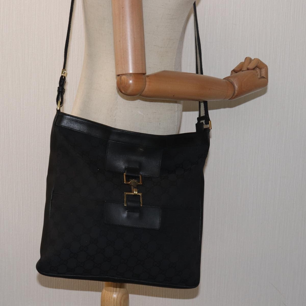 Gucci Vintage Jackie Shoulder Bag Canvas and Leather, Multicolour, Canvas, Shoulder Bag