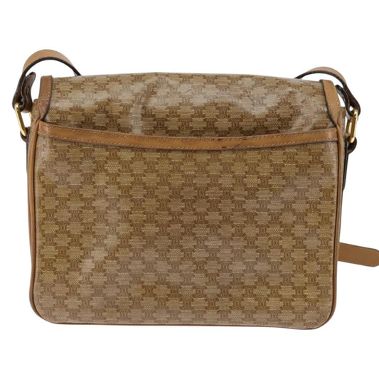 Celine Macadam Shoulder Bag PVC Leather, BEIGE, CANVAS, Shoulder bag