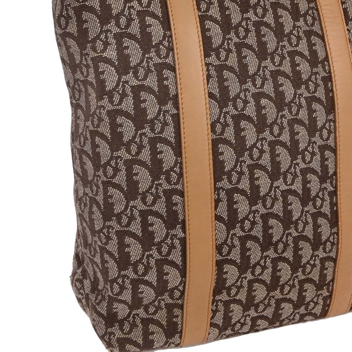Christian Dior Trotteur Tote Bag Canvas, BROWN, CANVAS, Tote bag