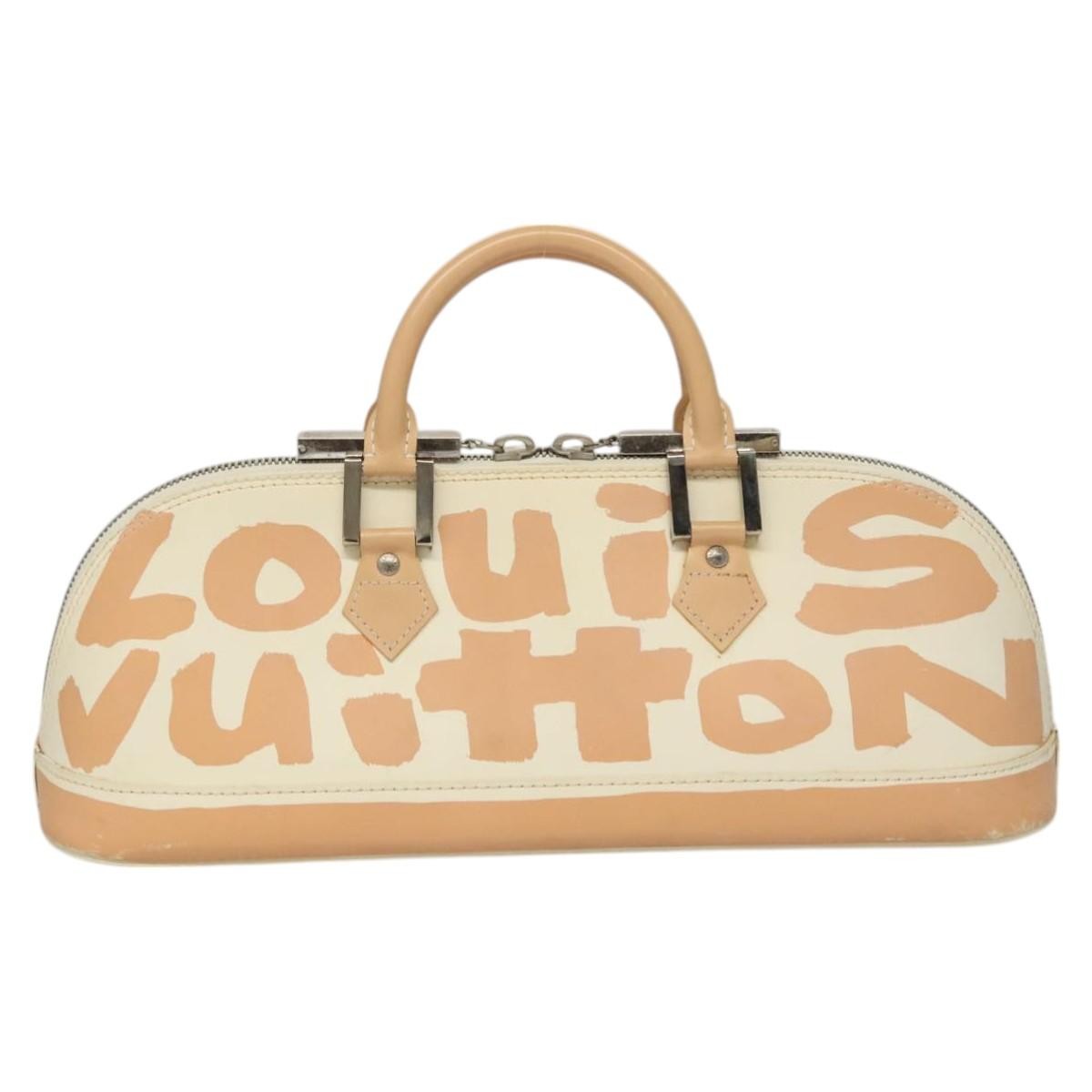 Louis Vuitton Alma Handbag Limited Edition Graffiti Leather, WHITE, CANVAS, Handbag