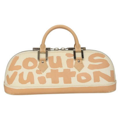 Louis Vuitton Alma Handbag Limited Edition Graffiti Leather, WHITE, CANVAS, Handbag