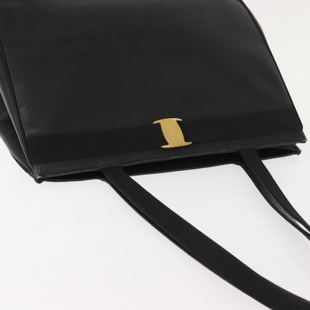 Salvatore Ferragamo Vala tote Leather, BLACK, LEATHER, Tote bag