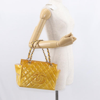 Chanel Vintage Petite Timeless Tote Quilted Patent, YELLOW, PATENT_LEATHER, Tote bag