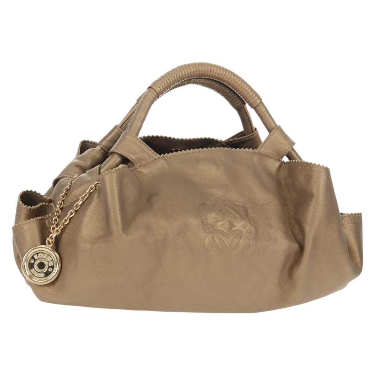 Loewe Anagram Logo Nappa Aire Hand Bag Leather, GOLD, LEATHER, Handbag