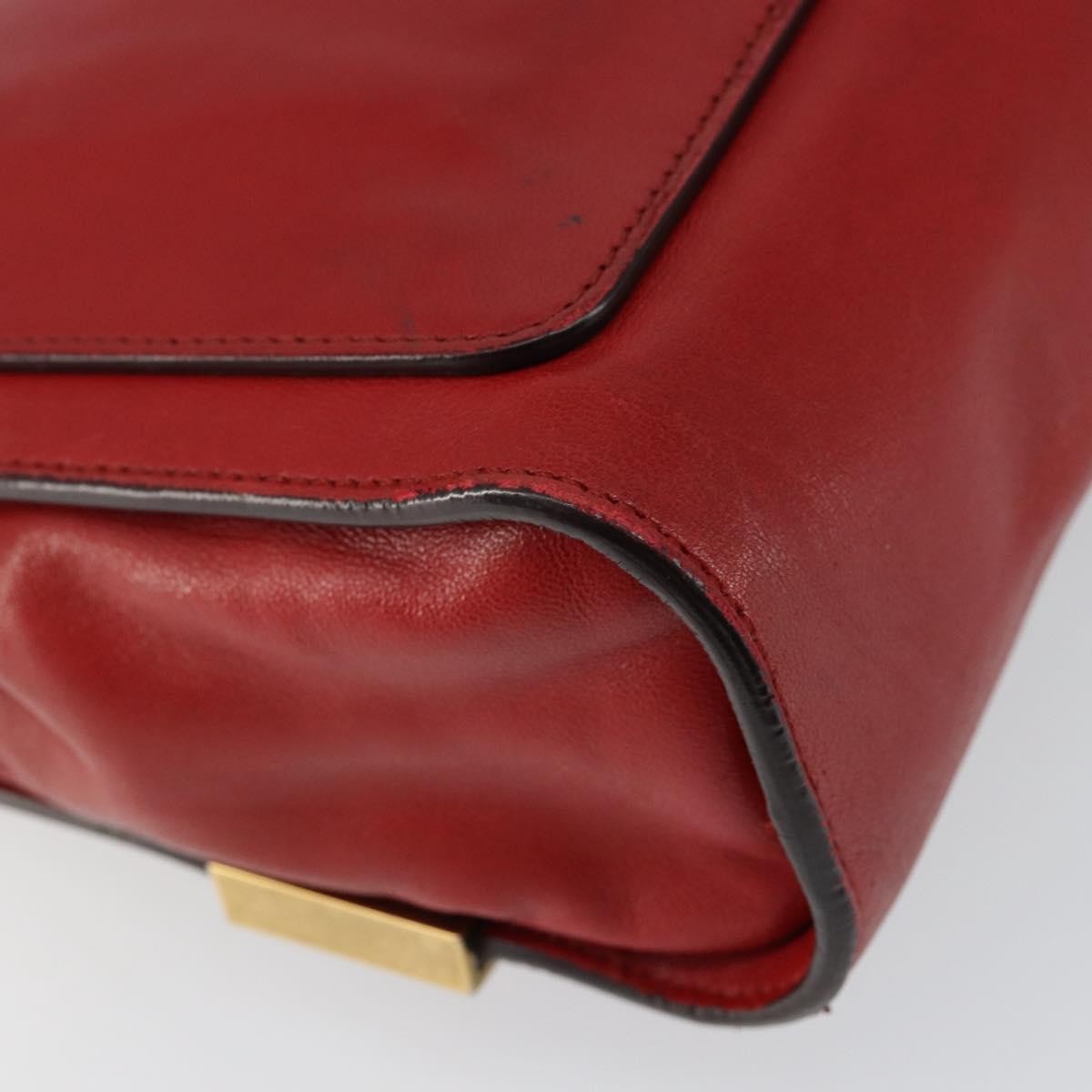 Chloe Elle Chain Clutch Leather, RED, LEATHER, Clutche & pouche