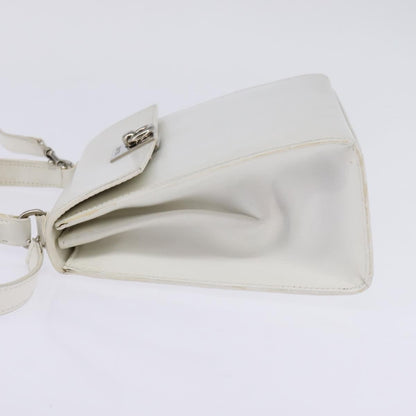 Celine Gancini Handbag Leather, WHITE, LEATHER, Handbag