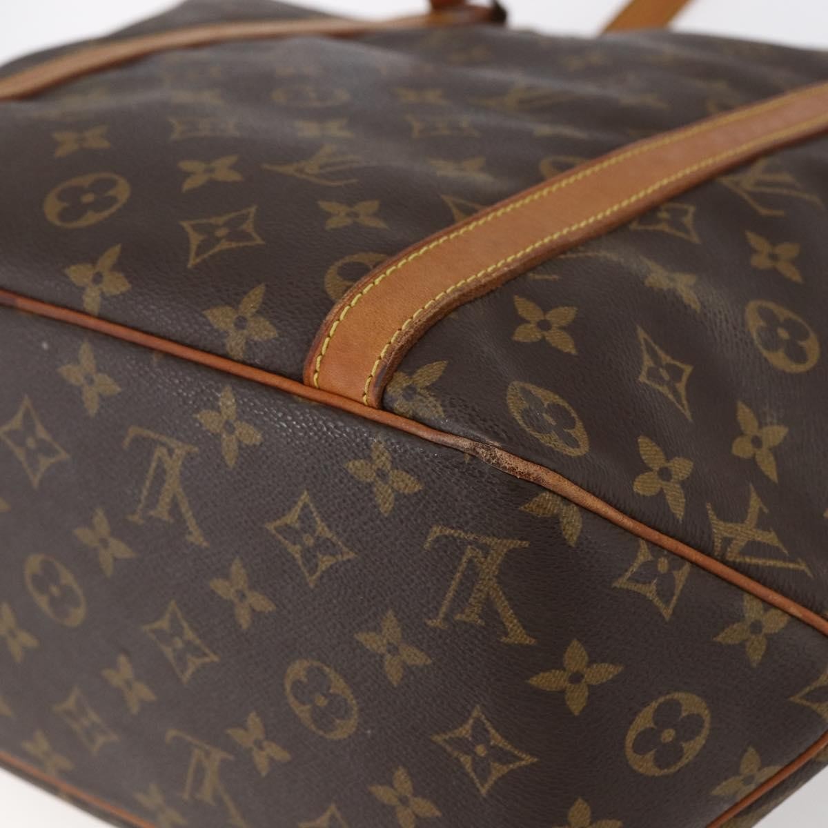 Louis Vuitton Shopping Sac Handbag Monogram Canvas, BROWN, CANVAS, Tote bag