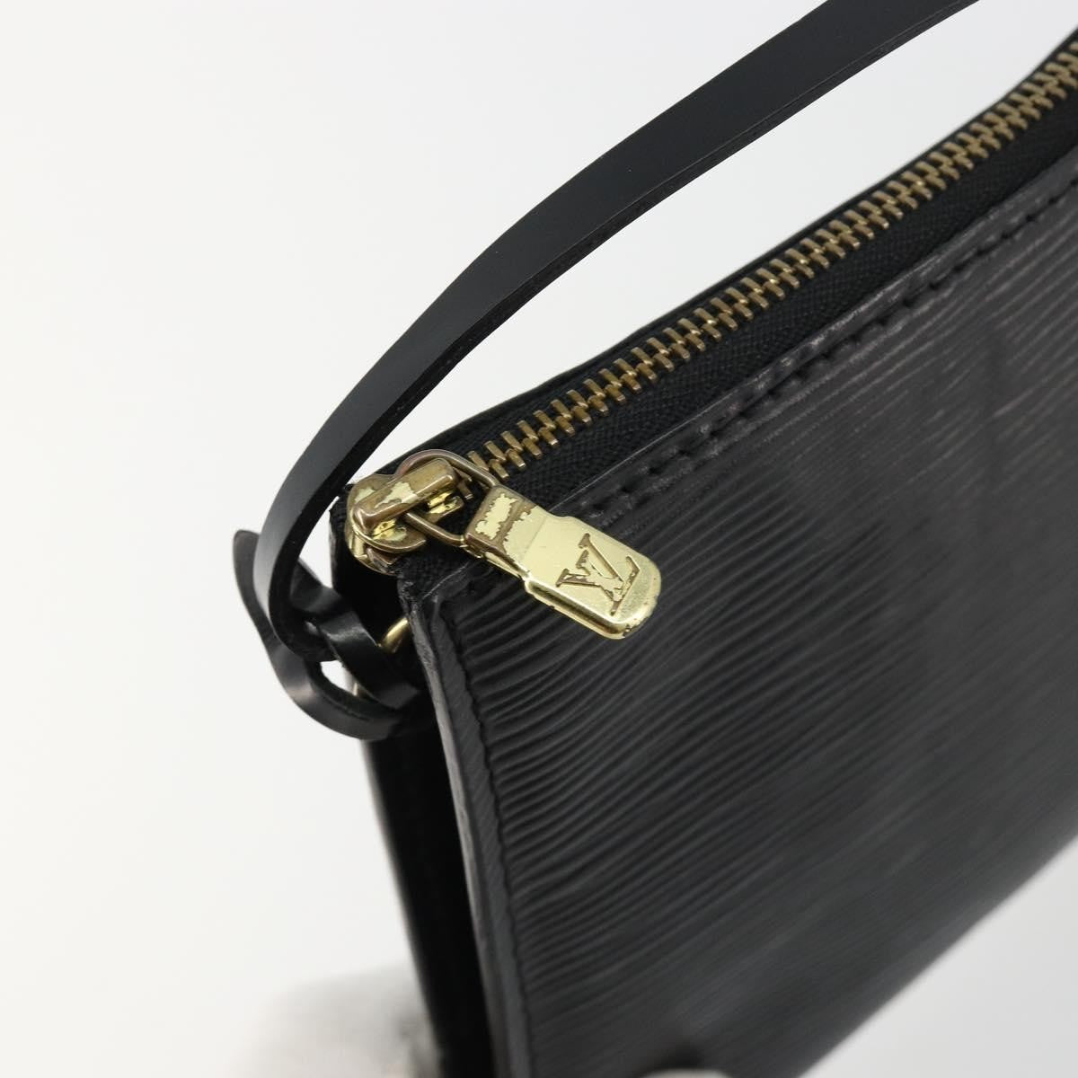Louis Vuitton Pochette Accessoires Epi Leather, Black, Leather, Clutch