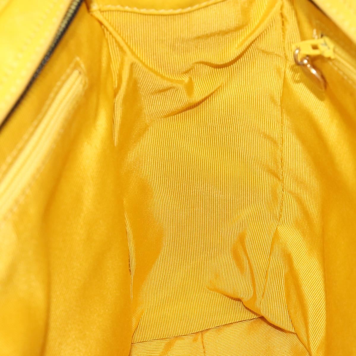 Chanel Vintage CC Resin Pocket Tote Quilted Leather, YELLOW, LEATHER, Tote bag