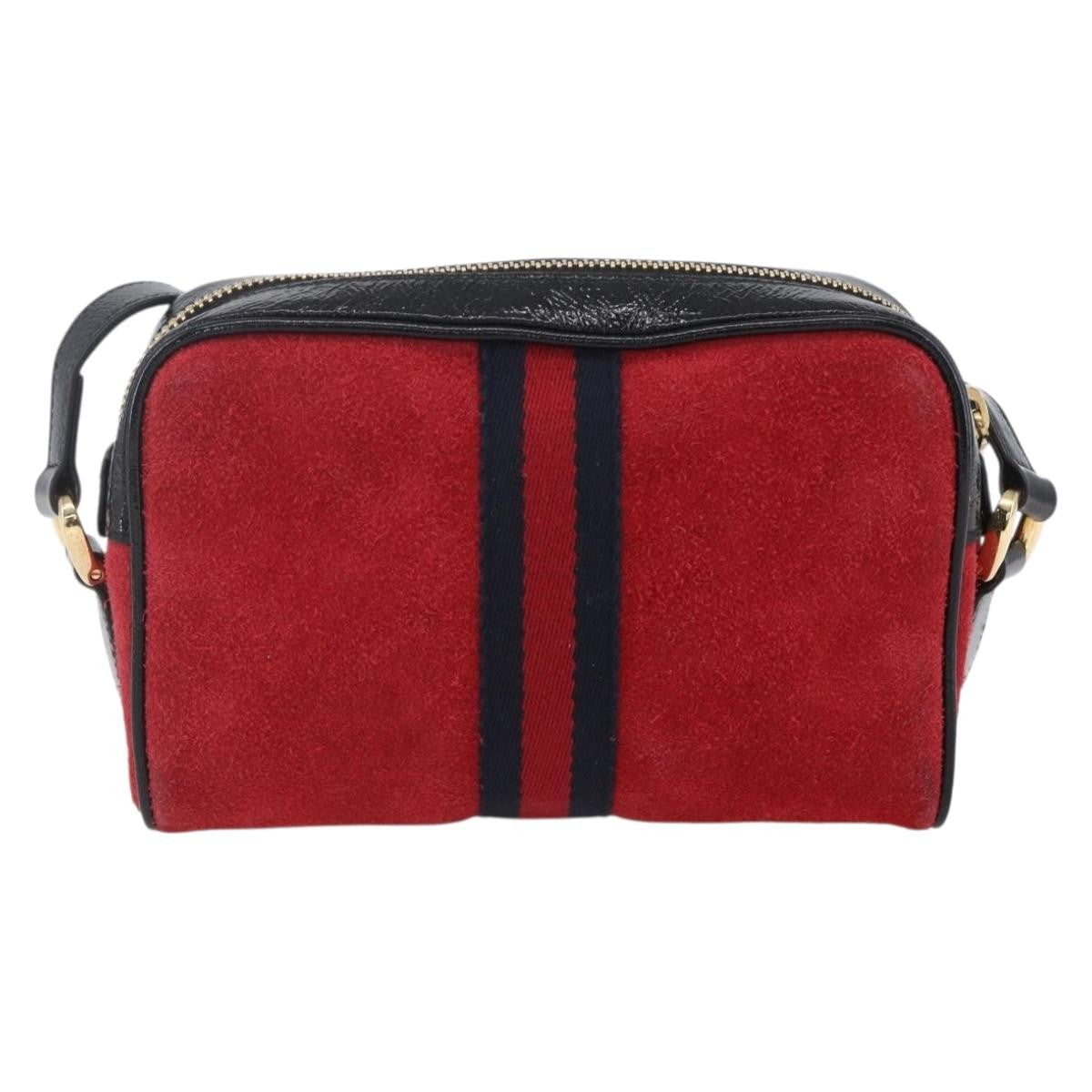 Gucci Ophidia Shoulder Bag Suede, RED, SUEDE, Shoulder bag