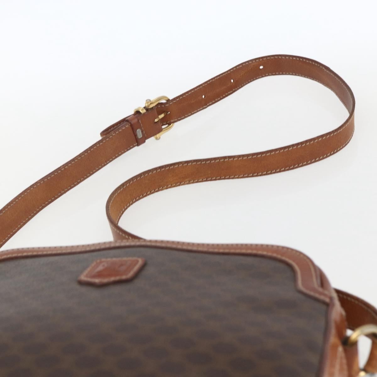 Celine Vintage Macadam Shoulder Bag Canvas and Leather, BROWN, CANVAS, Shoulder bag