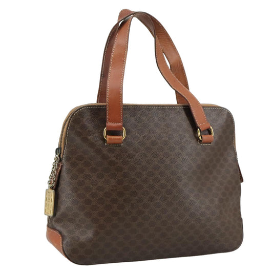 Celine Macadam Handbag Macadam with leather, BROWN, PVC, Handbag