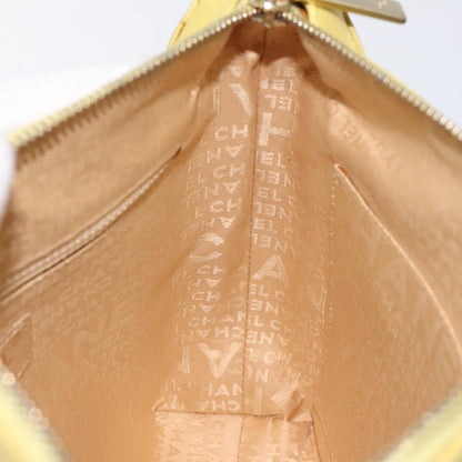 Chanel Chocolate Bar CC Shoulder Bag Quilted Leather, YELLOW, LEATHER, Shoulder bag