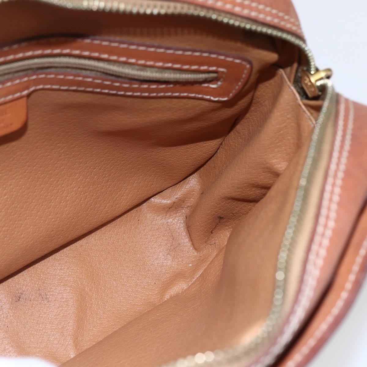 Celine Vintage Macadam Shoulder Bag Canvas and Leather, BROWN, CANVAS, Shoulder bag