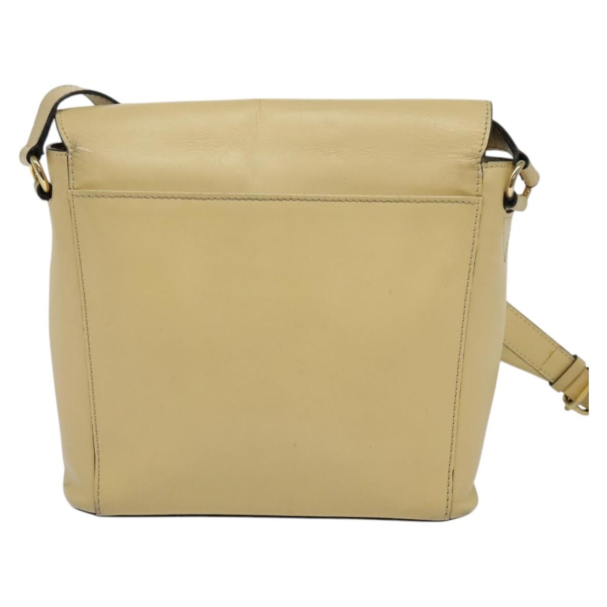 Celine Shoulder Bag Leather, BEIGE, LEATHER, Shoulder bag