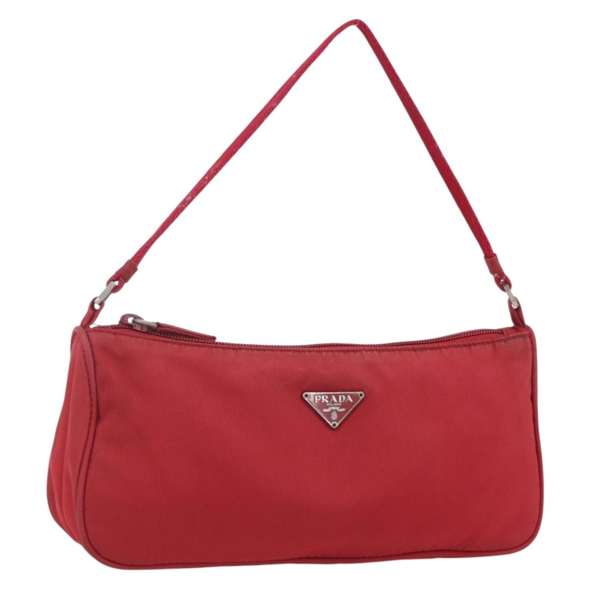 Prada Pochette Shoulder Bag Tessuto, RED, NYLON, Clutche & pouche