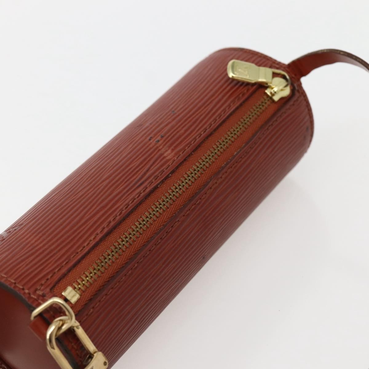 Louis Vuitton Soufflot Pochette Epi Leather, BROWN, LEATHER, Clutche & pouche