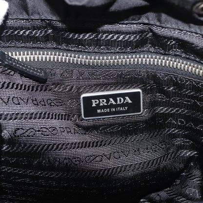 Prada Double Pocket Shoulder Bag Tessuto, BLACK, NYLON, Shoulder bag
