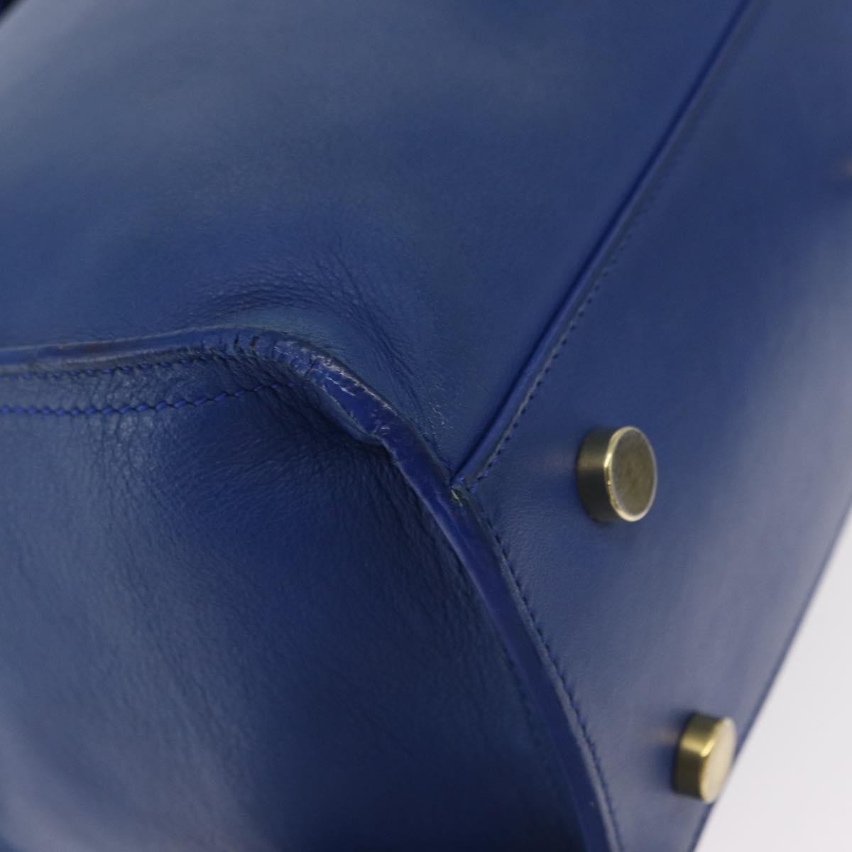 Saint Laurent Monogram Cabas Leather, BLUE, LEATHER, Handbag