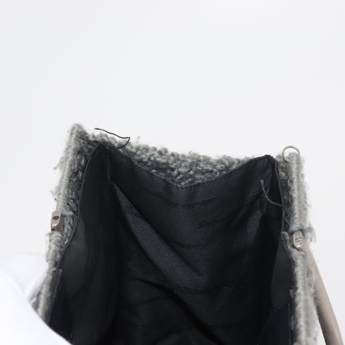 Salvatore Ferragamo Gancini handbag Wool, GRAY, WOOL, Handbag