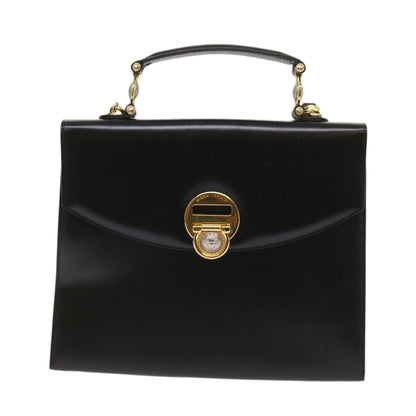 Versace Vintage Convertible Medusa Top Handle Bag Leather, BLACK, LEATHER, Handbag