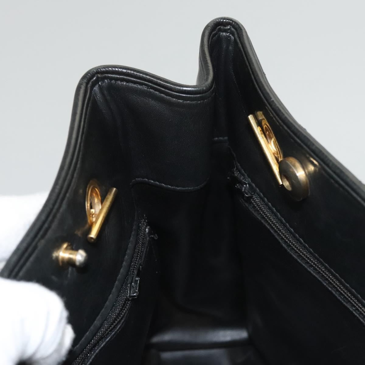 Chanel Chain Shoulder Bag Leather, Black, Leather, Shoulder Bag