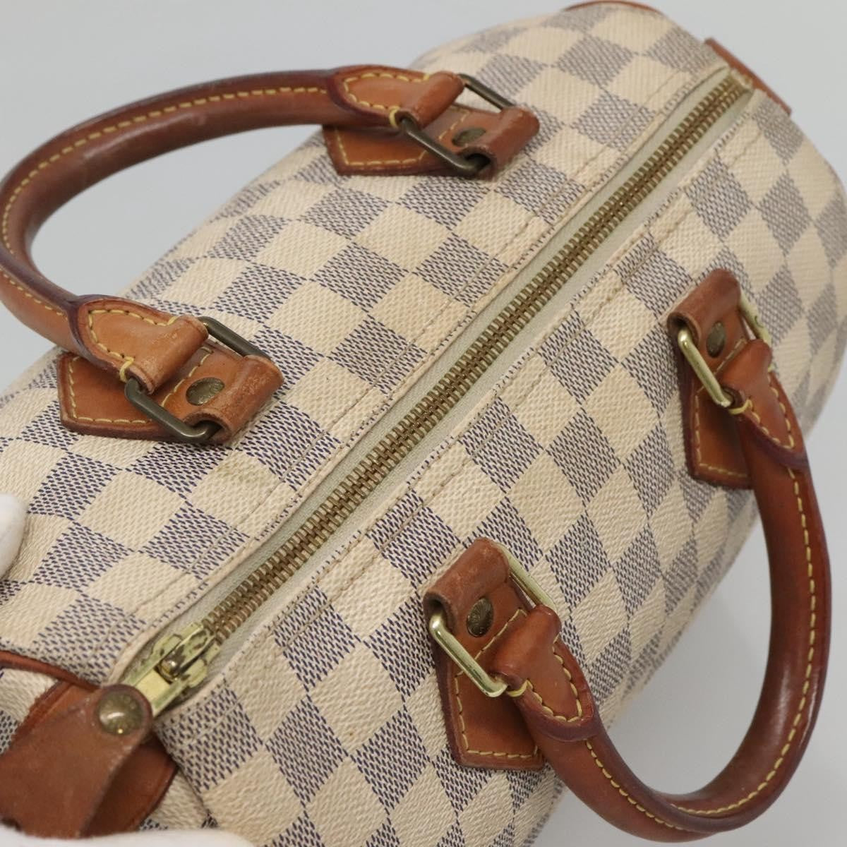 Louis Vuitton Speedy Handbag Damier, WHITE, CANVAS, Handbag
