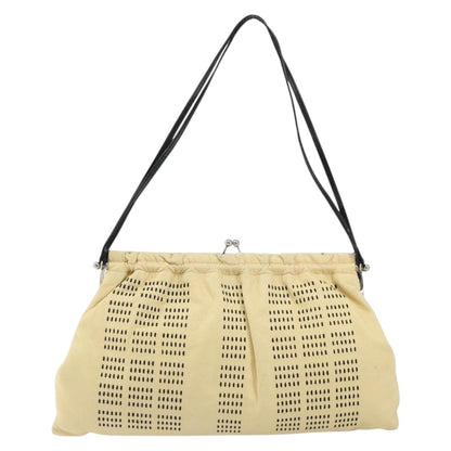 Miu Miu Kisslock Frame Top Handle Bag Leather, BEIGE, LEATHER, Shoulder bag