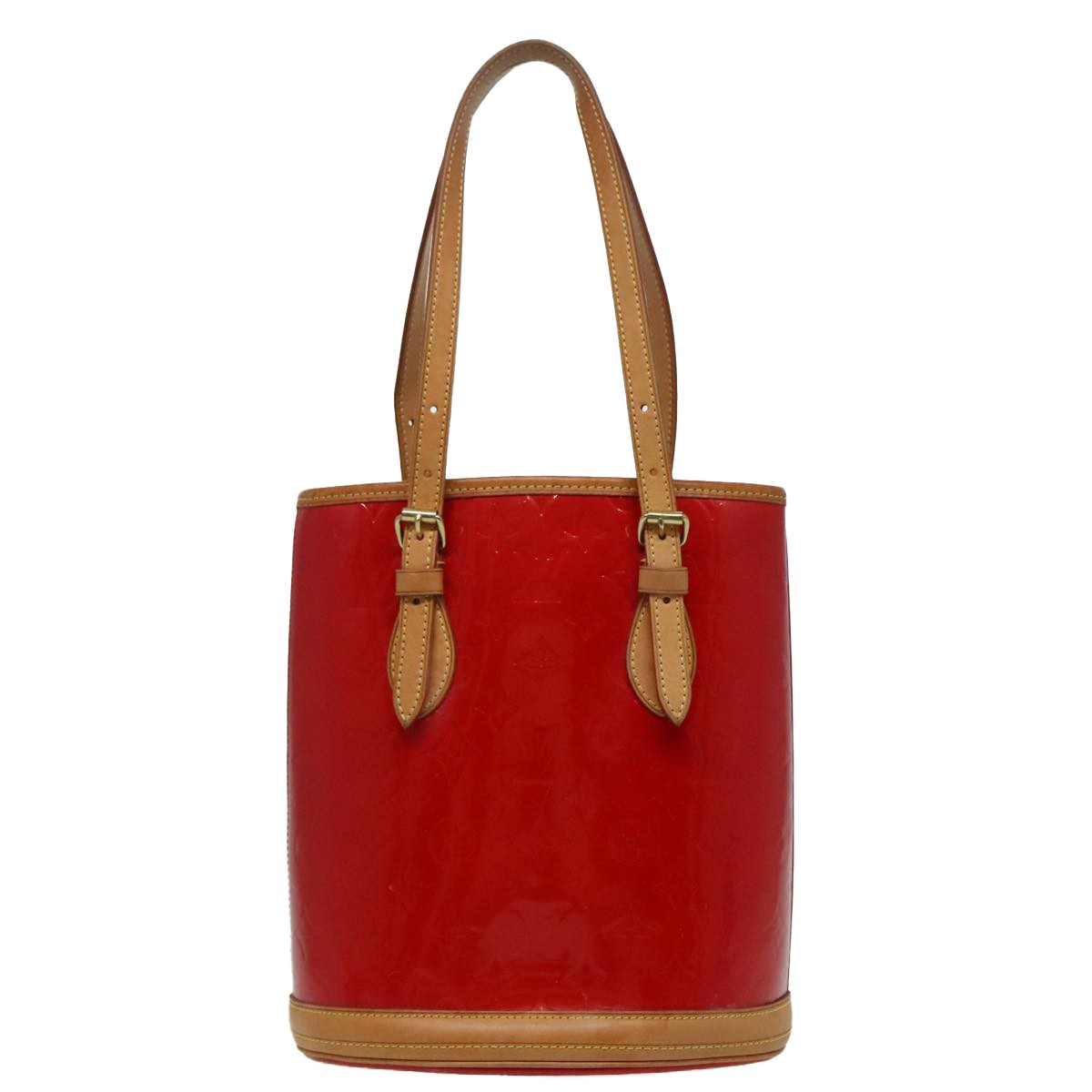 Louis Vuitton Bucket Bag Monogram Vernis, RED, PATENT_LEATHER, Handbag