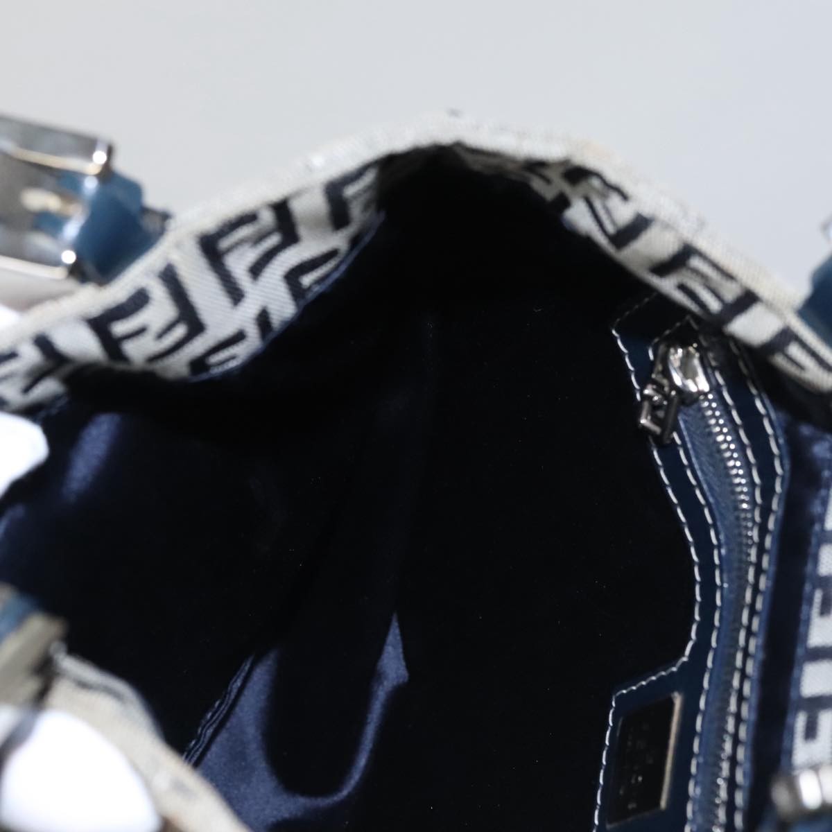 Fendi Vintage Shoulder Bag Zucca Canvas, NAVY, CANVAS, Handbag