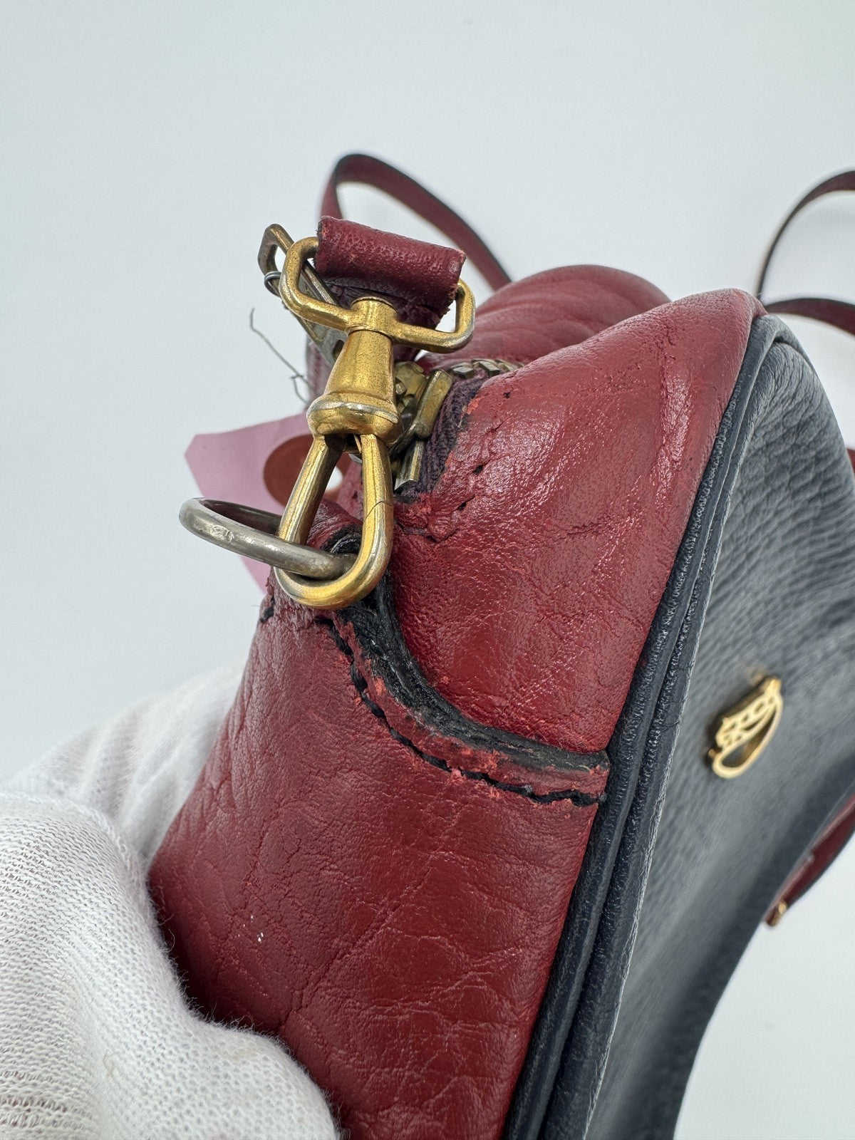 Hermes Jockey shoulder bag Leather, NAVY, LEATHER, Shoulder bag