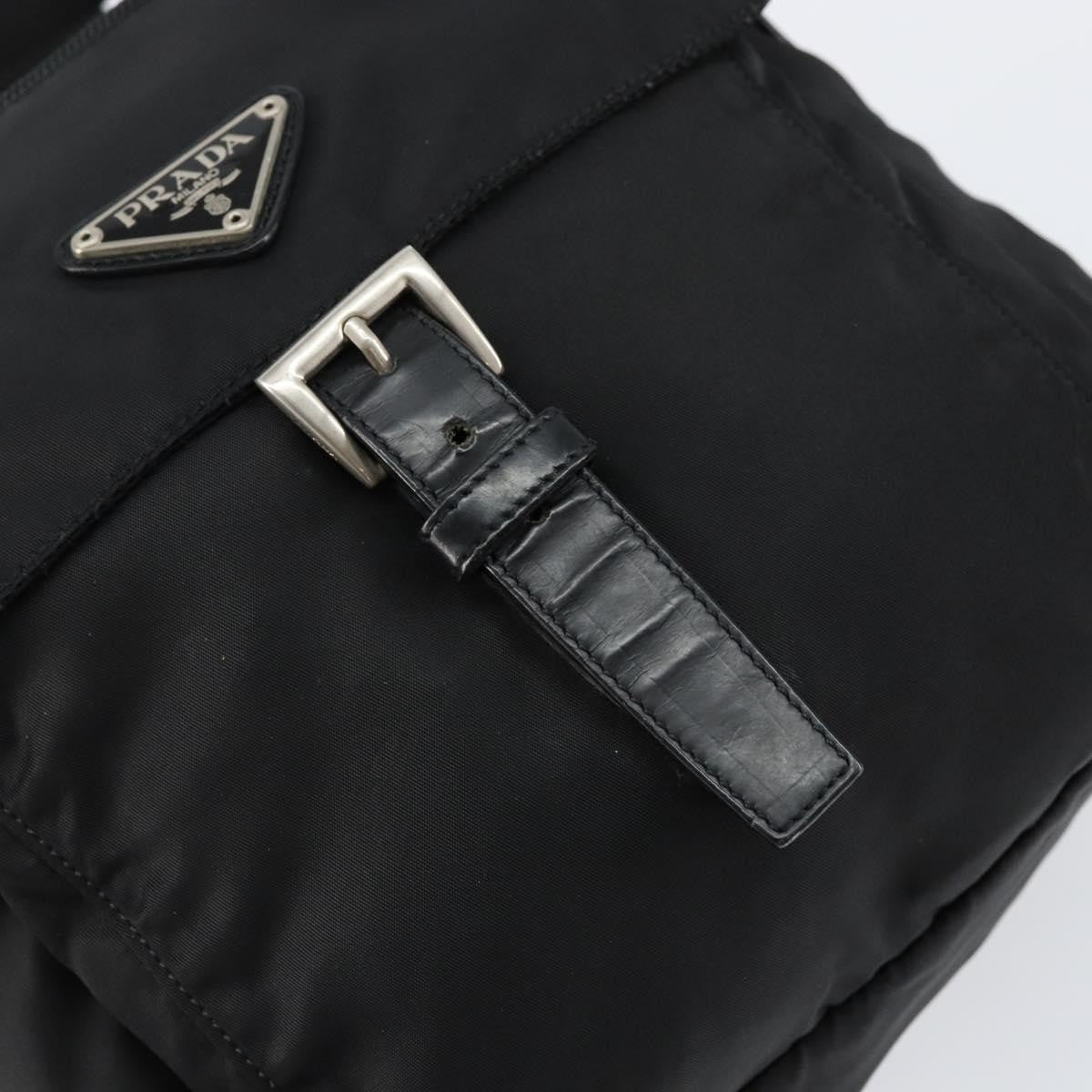 Prada Buckle Messenger Bag Tessuto, BLACK, NYLON, Shoulder bag