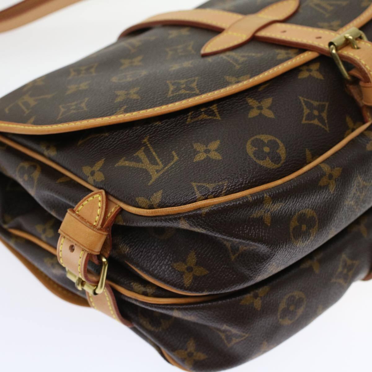 Louis Vuitton Saumur Handbag Monogram Canvas, BROWN, CANVAS, Shoulder bag