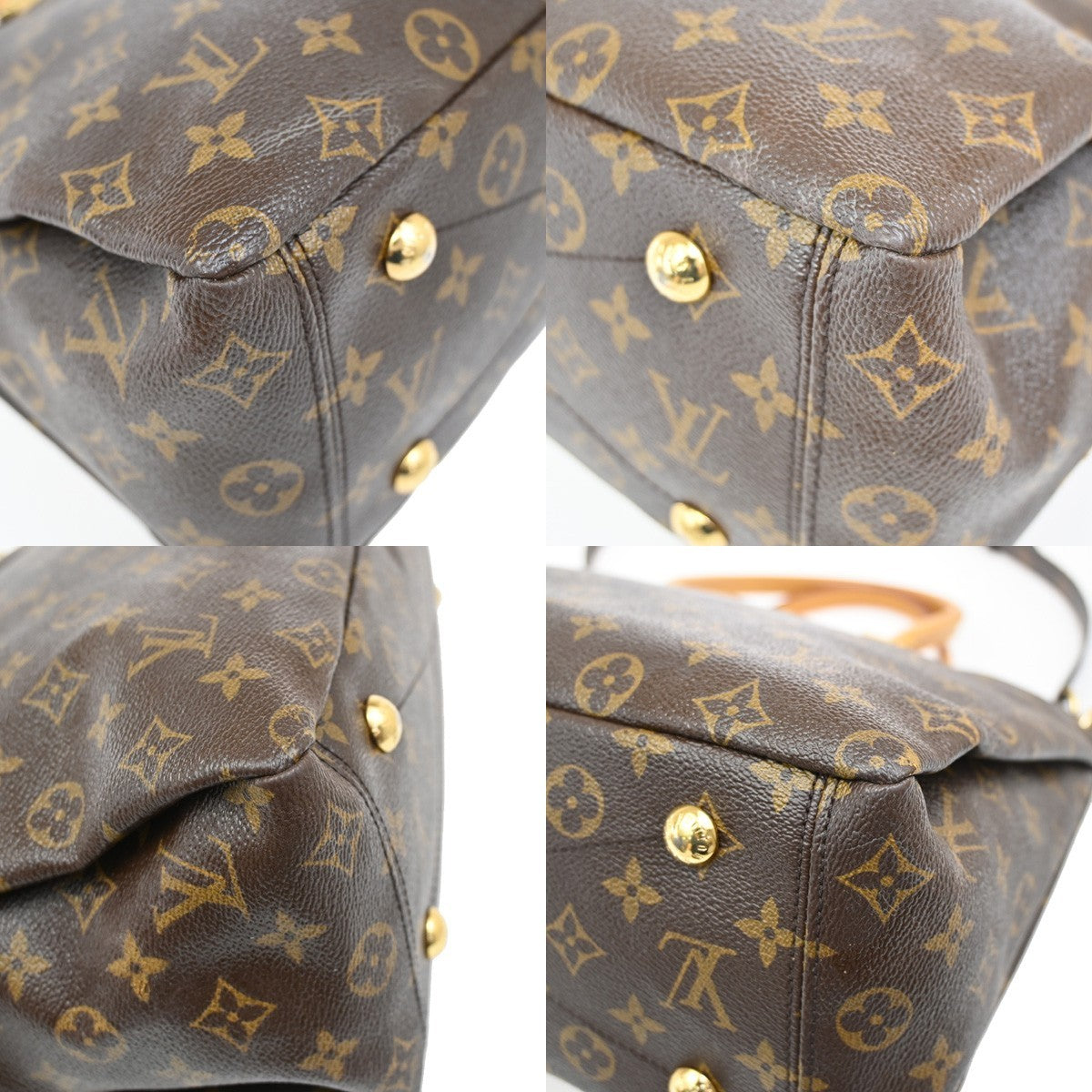 Louis Vuitton Pallas Tote Monogram Canvas with Leather, RED, CANVAS, Handbag