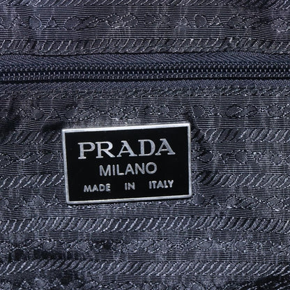 Prada Vintage Zip Handbag Tessuto, BLACK, NYLON, Handbag